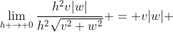 \lim_{h \to 0}\frac{h^2v|w|}{h^2\sqrt{v^2+w^2}} = v|w| 
