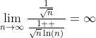 \lim_{n\to\infty}\frac{\frac{1}{\sqrt{n}}}{\frac{1  }{\sqrt{n}\ln(n)}}=\infty