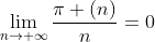 \lim_{n\to \infty}\frac{\pi (n)}{n}=0