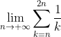 \lim_{n\to {\infty}}\sum_{k=n}^{2n}\frac{1}{k}