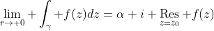 \lim_{r\to 0} \int_{\gamma} f(z)dz=\alpha i \mathop\text{Res}_{z=z_0} f(z)