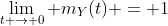 \lim_{t \rightarrow 0} m_Y(t) = 1
