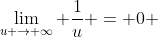 \lim_{u \to \infty} \frac{1}{u} = 0 