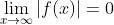 \lim_{x\to\infty}|f(x)|=0