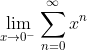 \lim_{x\to{0^-}}\sum_{n=0}^{\infty}x^n