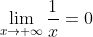 \lim_{x\to+\infty}\frac{1}{x}=0