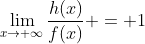 \lim_{x\to \infty}\frac{h(x)}{f(x)} = 1