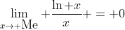 \lim_{x\to \mbox{Me}} \frac{\ln x}{x} = 0