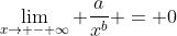 \lim_{x\to - \infty} \dfrac{a}{x^b} = 0
