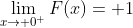\lim_{x\to 0^+}F(x)= 1