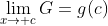 \lim_{x\to c}G=g(c)