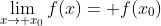\lim_{x\to x_0}f(x)= f(x_0)