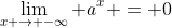 \lim_{x \to -\infty} a^x = 0