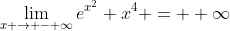 \lim_{x \to - \infty}e^{x^2} x^4 = +\infty