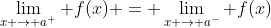 \lim_{x \to a^+} f(x) = \lim_{x \to a^-} f(x)