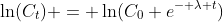 \ln(C_t) = \ln(C_0 e^{- \lambda t})