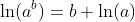 \ln(a^b)=b \ln(a)
