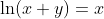\ln(x+y)=x