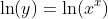 \ln(y)=\ln(x^x)