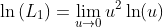 \ln\left(L_1\right)=\lim_{u\to{0}}u^2\ln(u)