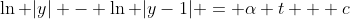 \ln |y| - \ln |y-1| = \alpha t + c