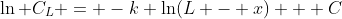 \ln C_L = -k \ln(L - x) + C