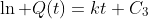\ln Q(t)=kt+C_3