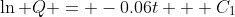 \ln Q = -0.06t + C_1