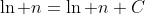 \ln n=\ln n+C