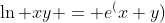 \ln xy = e^(x+y)