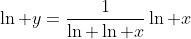 \ln y=\frac{1}{\ln \ln x}\ln x