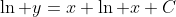 \ln y=x+\ln x+C