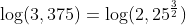 \log(3,375)=\log(2,25^{\frac{3}{2}})