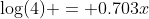 \log(4) = 0.703x