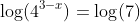 \log(4^{3-x})=\log(7)