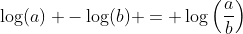 \log(a) -\log(b) = \log\left(\frac{a}{b}\right)
