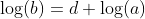 \log(b)=d+\log(a)~\&~log(c)=d+\log(b)=2d+\log(a)