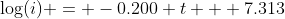 \log(i) = -0.200 t + 7.313