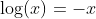 \log(x)=-x