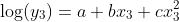 \log(y_3)=a+bx_3+cx_3^2