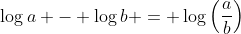 \log{a} - \log{b} = \log\left(\frac{a}{b}\right)