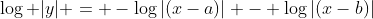 \log |y| = -\log|(x-a)| - \log|(x-b)|