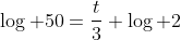 \log 50=\frac{t}{3} \log 2