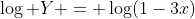 \log Y = \log(1-3x)