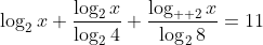 \log_{2}x+\frac{\log_{2}x}{\log_{2}4}+\frac{\log_{  2}x}{\log_{2}8}=11