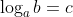 \log_{a}b=c