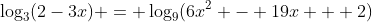 \log_3(2-3x) = \log_9(6x^2 - 19x + 2)