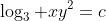 \log_3 xy^2=c