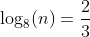 \log_8(n)=\frac{2}{3}