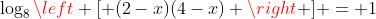 \log_8{\left [ (2-x)(4-x) \right ]} = 1